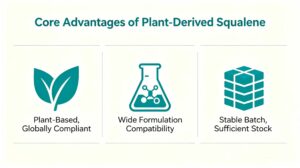 Advantages of plant-derived bulk squalene raw material, plant source compliant, wide formula compatibility, stable batch stock