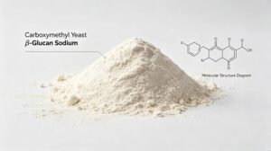  Sodium Carboxymethyl Yeast Beta Glucan white powder cosmetic raw material closeup 