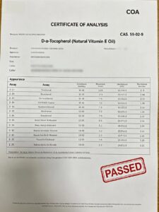 D-α-Tocopherol CAS 59-02-9 natural Vitamin E oil raw material for food cosmetic feed supplement