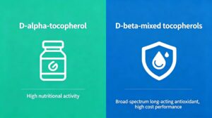 D-α Tocopherol VS D-β Mixed Tocopherols selection comparison chart