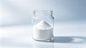 Magnesium L-Threonine CAS 4075-81-4 bulk 25kg fiber drum packaging, white amino acid chelated magnesium raw material, food feed grade supplement raw material white background product banner