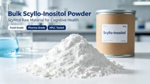 Bulk fine white Scyllo-Inositol powder CAS 488-59-5, food and pharmaceutical grade raw material for global health manufacturers
