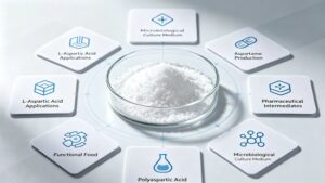 Application fields of L-Aspartic Acid, raw material for aspartame, pharmaceutical intermediates, functional food and polyaspartic acid