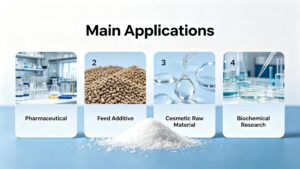 Main application fields of L-Cystine, pharmaceutical, feed additive, cosmetic raw material and biochemical research