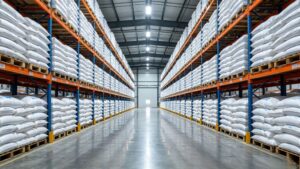 Factory warehouse bulk stock of L-Glutamine raw material, sufficient inventory for export orders
