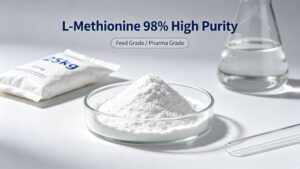 L-Methionine 98% white crystalline powder, feed grade and pharmaceutical grade raw material