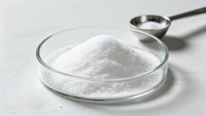 White crystalline sodium glycinate powder CAS 6000-44-8, 98% HPLC food & industrial grade raw material close-up