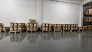 Bulk fiber drum packed Sodium Glycine Carbonate stocked in factory warehouse, ready for worldwide export delivery"