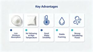 Specification sheet of Sodium Glycine Carbonate CAS 50610-34-9, physical index and chemical property introduction