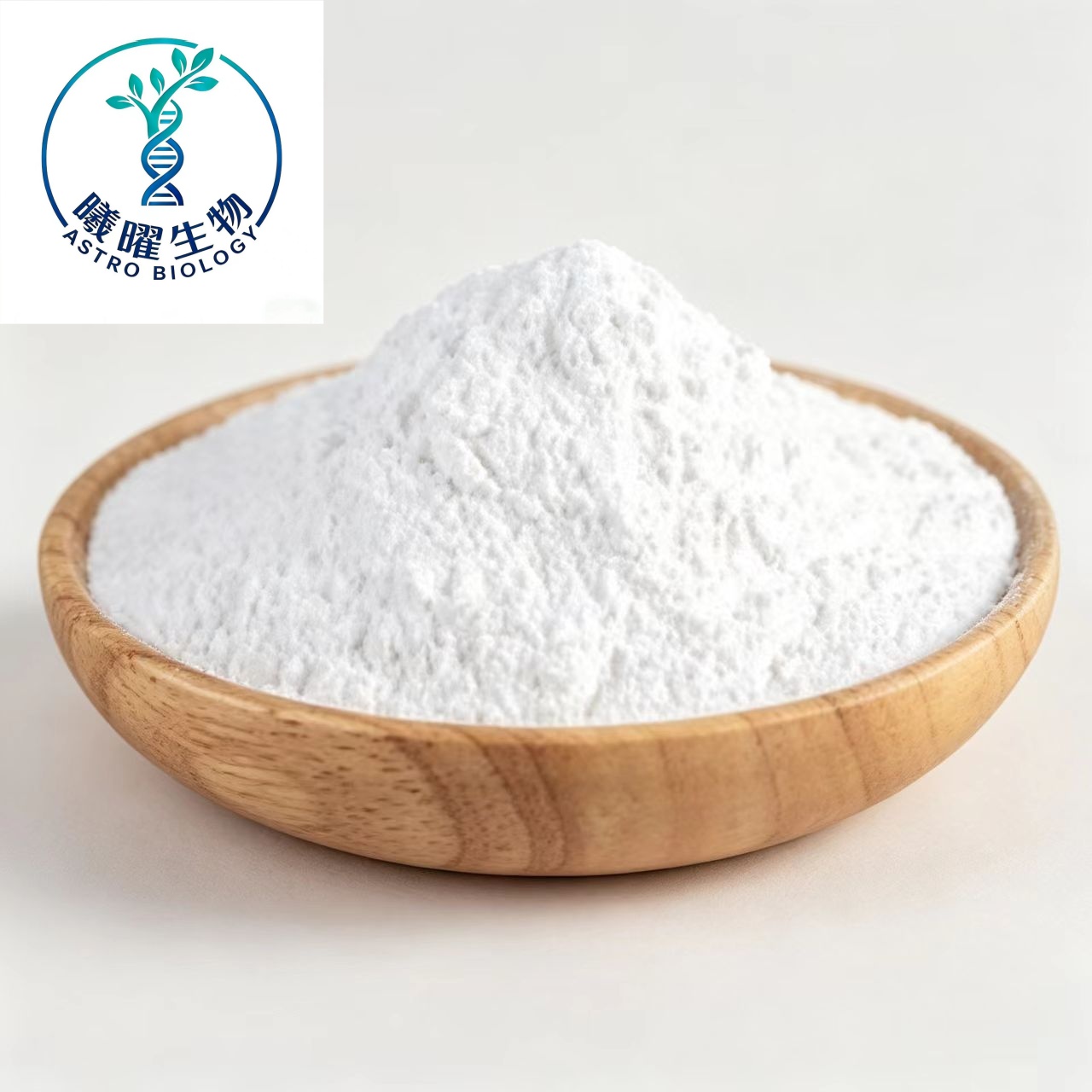 Sodium L-aspartate CAS 5598-53-81_副本 Fine white powder Sodium L-aspartate food grade raw material in wooden bowl, food flavour enhancer and natural preservative CAS 5598-53-8