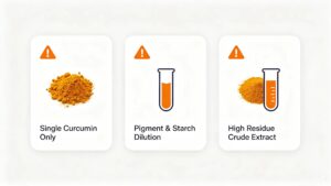95% curcumin adulteration risks comparison chart, fake turmeric extract testing pitfalls for bulk B2B buyers