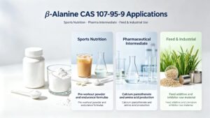 β-Alanine applications for sports nutrition, pharmaceutical intermediate and feed additive