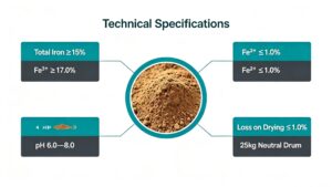 Iron Bisglycinate full technical spec sheet CAS17169-60-7, bulk chelated iron mineral factory data