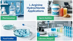 L-Arginine Hydrochloride application in pharmaceutical, sports nutrition, food and biochemical laboratory