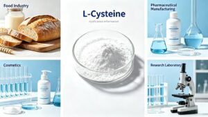 L-Cysteine CAS 52-90-4 application sectors: food industry, pharmaceutical manufacturing, cosmetics and biochemical research laboratory