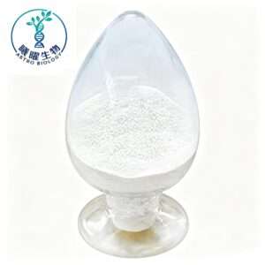 Close-up macro view of L-Cysteine CAS 52-90-4 fine white powder, high purity amino acid raw material for food, pharma and cosmetic formulations