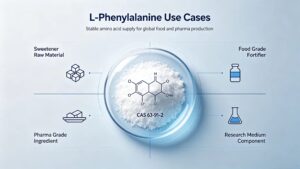 L-Phenylalanine applications for aspartame production, food fortification, pharmaceutical and biochemical research