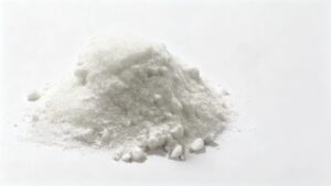  Close-up view of high purity L-Phenylalanine crystalline powder, raw material for aspartame synthesis