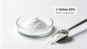 White crystalline powder L-Valine 65% feed food grade raw material CAS72-18-4
