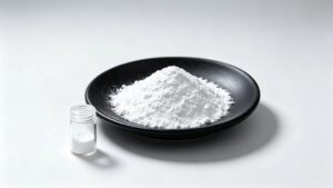 Magnesium Taurine CAS 334824-43-0 bulk 25kg fiber drum packaging, fine white granular food grade chelated magnesium raw material white background product banner
