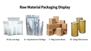 Export packaging of PQQ disodium salt, 1kg foil bag and 25kg fiber drum, stable for ocean shipping