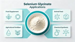 Selenium Glycinate application in food supplement, animal feed, agricultural fertilizer and chemical industry