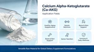 Application fields of Calcium Alpha-Ketoglutarate Ca-AKG, suitable for healthy aging, sports nutrition, senior care and immune support supplements