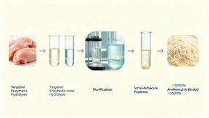 Collagentypell manufacturing workflow, targeted enzymatic hydrolysis and purification for small‑molecule type 2 collagen peptide