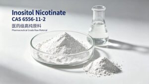 Inositol Nicotinate CAS 6556-11-2 pharmaceutical grade white powder, high purity raw material in petri dish