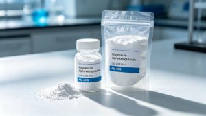 Specification sheet of Magnesium Alpha Ketoglutarate CAS 42083-41-0, molecular formula C5H8MgO5, molecular weight 172.42