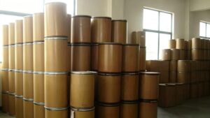 Warehouse storage of O-Phospho-DL-serine, 25kg fiber drum bulk packaging for export