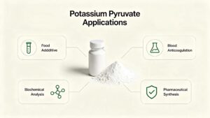 Potassium Pyruvate CAS 4151-33-1 applications for blood anticoagulant, biochemical analysis, pharmaceutical synthesis and food additives