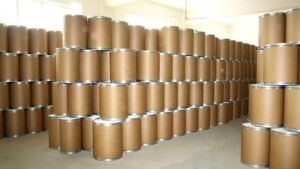 Bulk paper drums of Potassium Pyruvate in warehouse, sufficient inventory for global export shipping