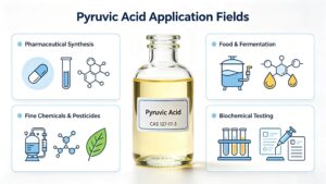 Pyruvic Acid application fields: pharmaceutical synthesis, food fermentation, fine chemicals pesticides, biochemical laboratory testing