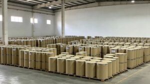 Bulk warehouse stock of Vitamin B2 Riboflavin export packaging drums for global shipment